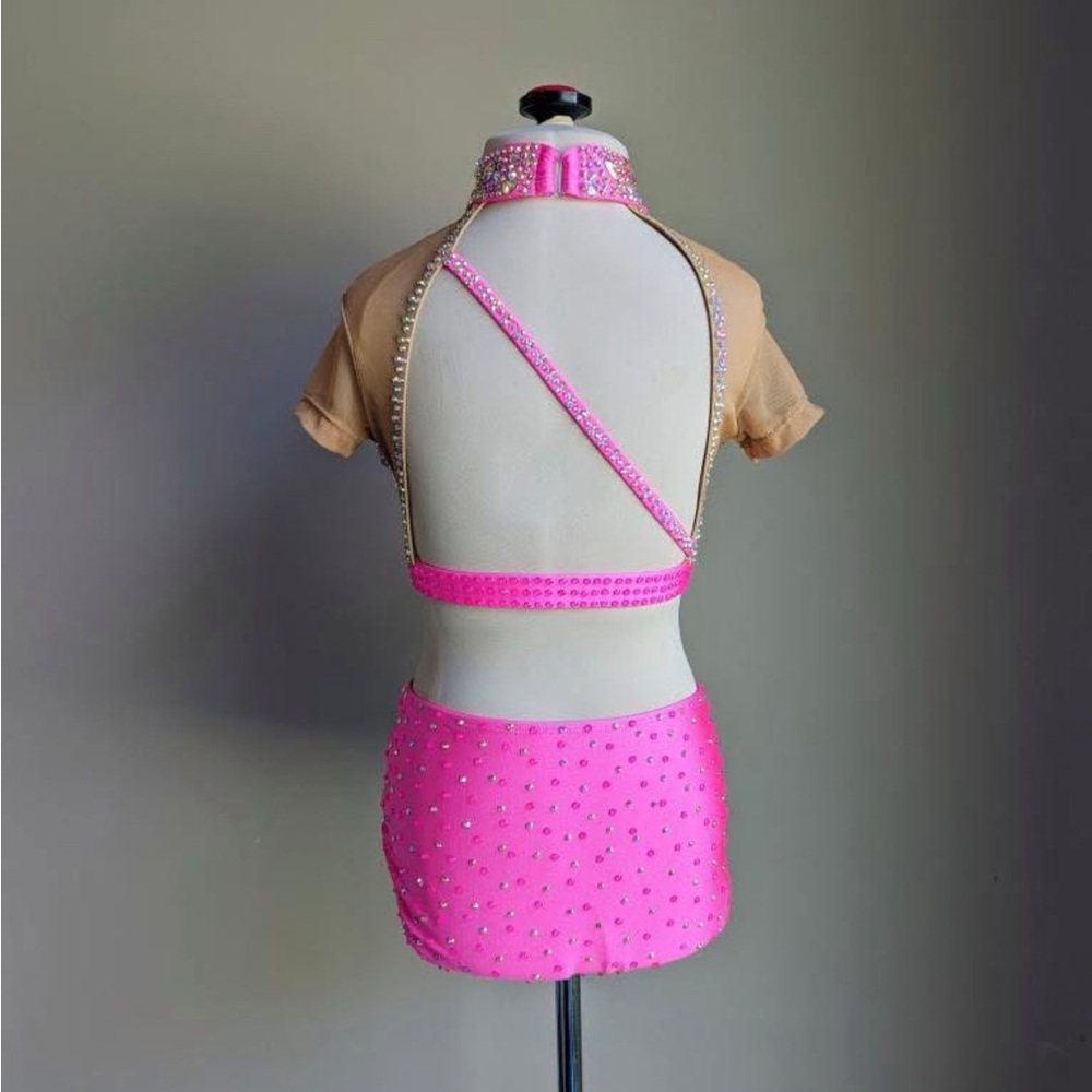 Pink Rhinestone Dance Costume - Picture 6 of 7